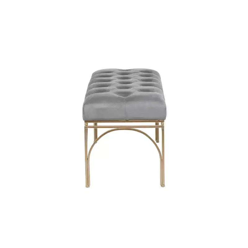 Banc rectangulaire rembourré en velours