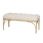 Banc rectangulaire rembourré en velours