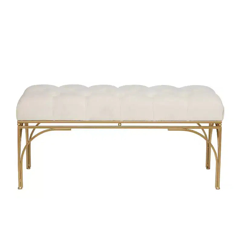 Banc rectangulaire rembourré en velours