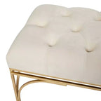Banc rectangulaire rembourré en velours