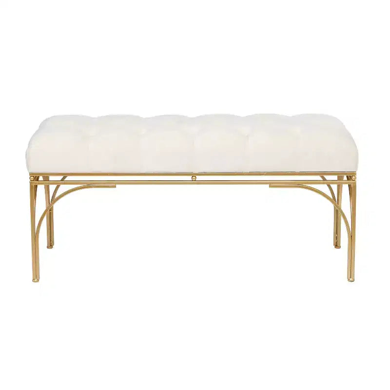 Banc rectangulaire rembourré en velours
