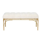 Banc rectangulaire rembourré en velours