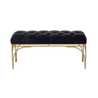 Banc rectangulaire rembourré en velours