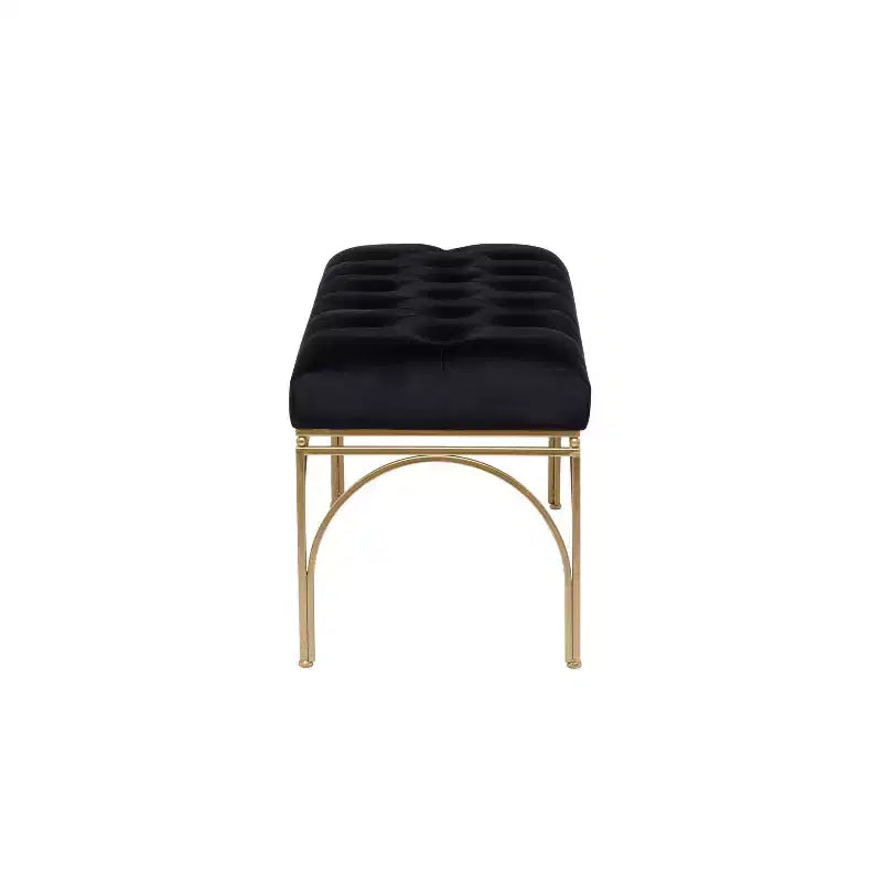 Banc rectangulaire rembourré en velours