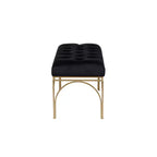 Banc rectangulaire rembourré en velours