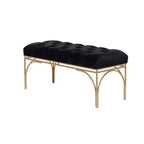 Banc rectangulaire rembourré en velours
