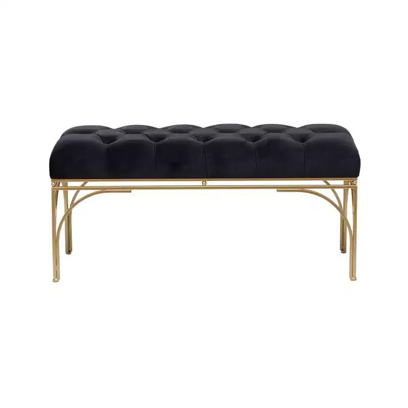 Banc rectangulaire rembourré en velours