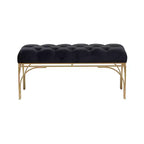 Banc rectangulaire rembourré en velours