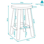 Unfinished Wood Round Top Counter-Height Stool - Fir Wood - 24 Inch