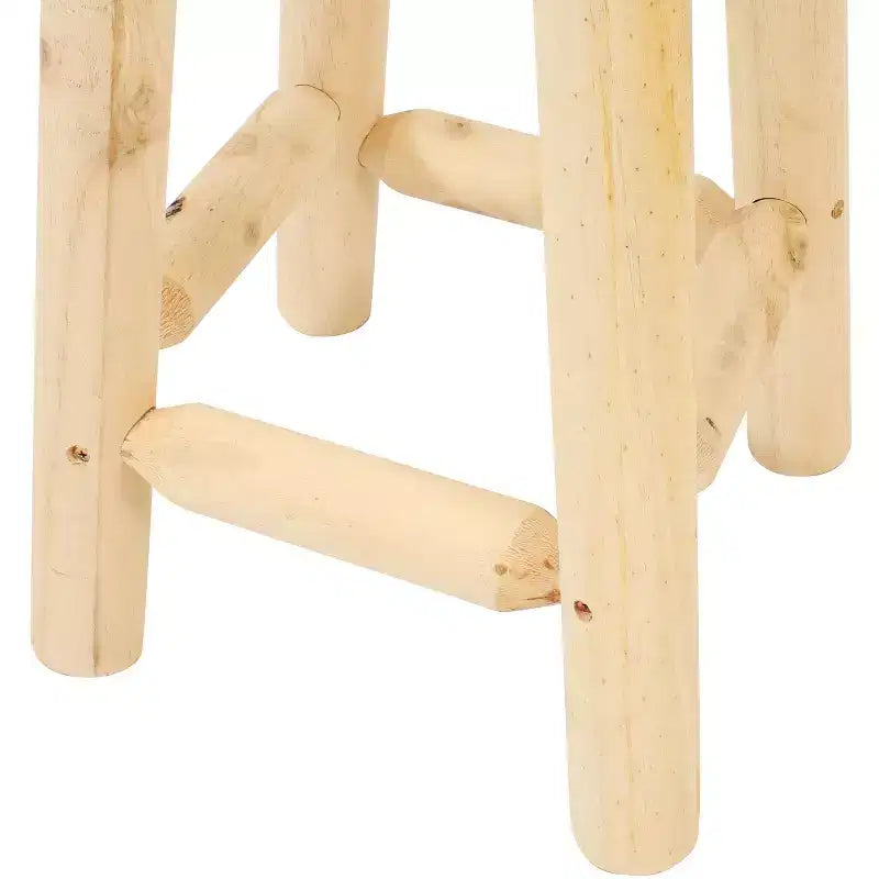 Unfinished Wood Round Top Counter-Height Stool - Fir Wood - 24 Inch