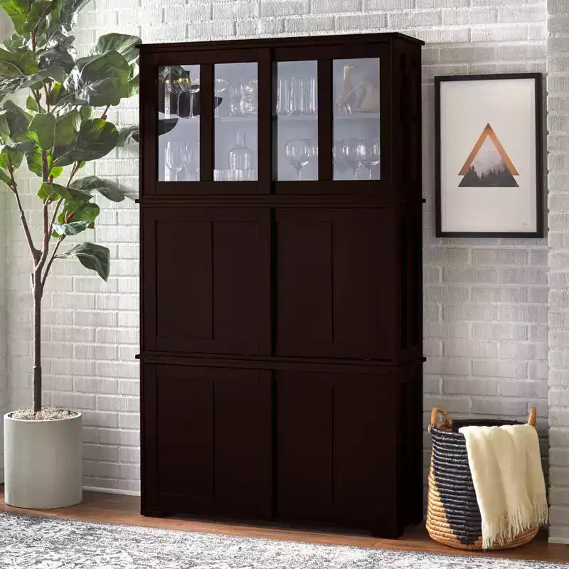 Modular Stackable Cabinet with Sliding Doors