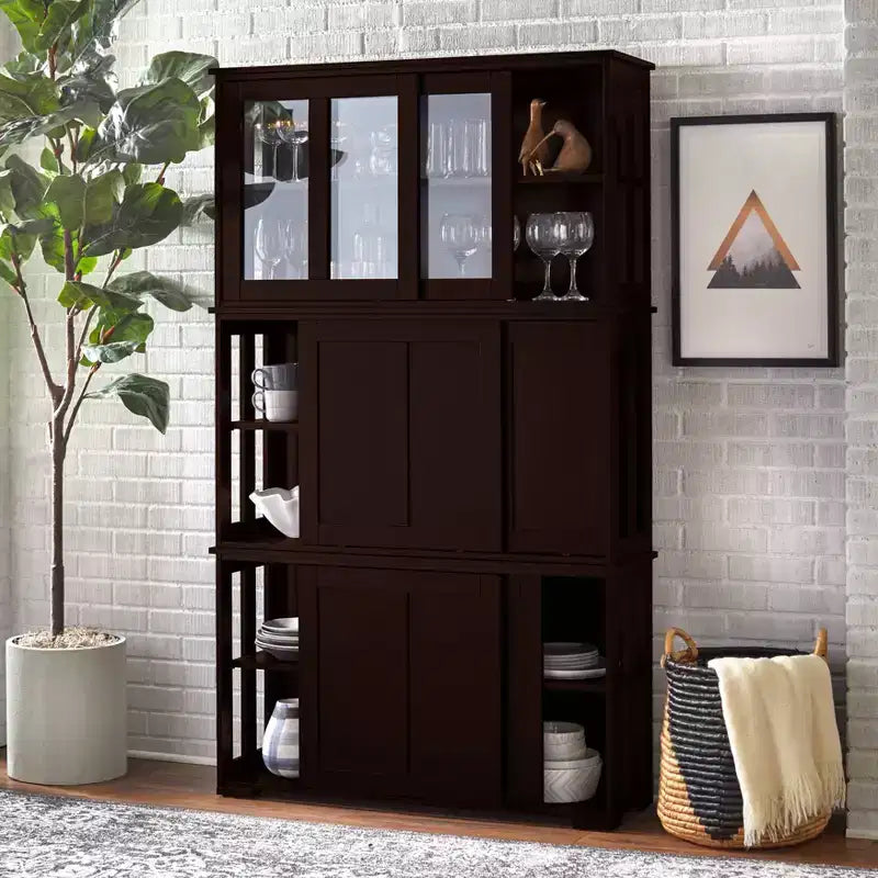 Modular Stackable Cabinet with Sliding Doors