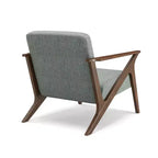 Fauteuil d'appoint rembourré, cadre en bois, style moderne milieu de siècle, 76 cm de large