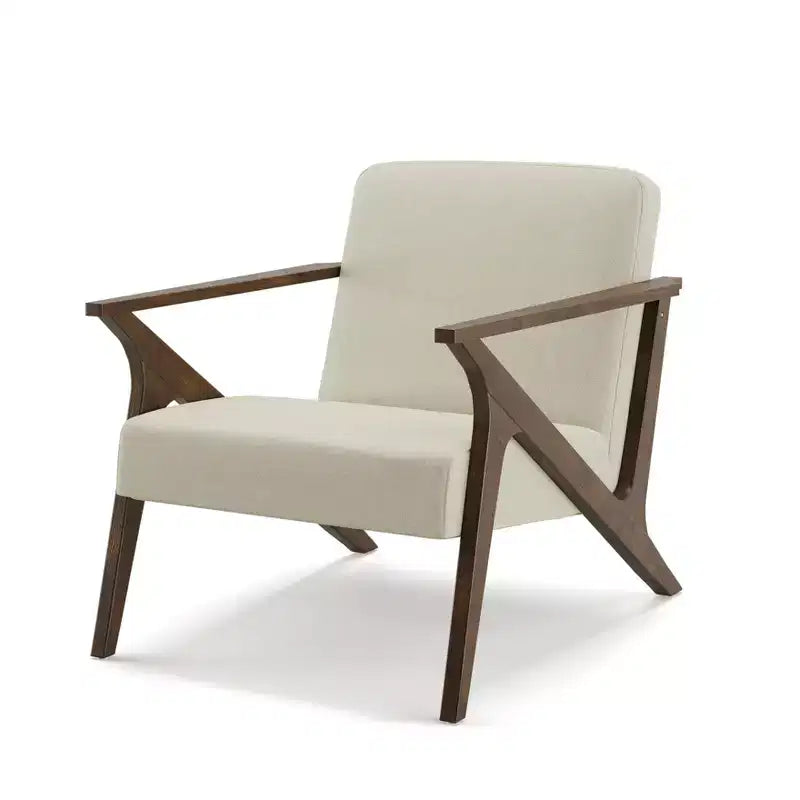 30" Wide Mid-Century Modern Wood Frame Upholstered Accent Chair