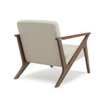 Fauteuil d'appoint rembourré, cadre en bois, style moderne milieu de siècle, 76 cm de large