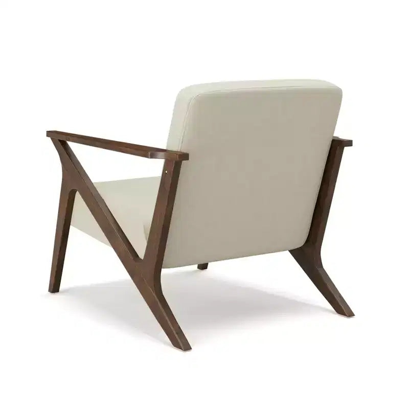 30" Wide Mid-Century Modern Wood Frame Upholstered Accent Chair
