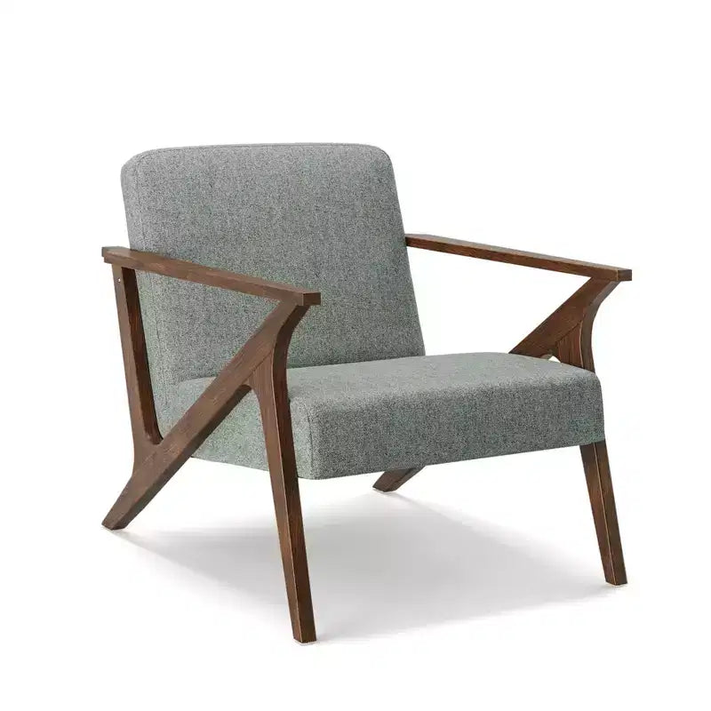 30" Wide Mid-Century Modern Wood Frame Upholstered Accent Chair