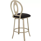 Mid-Century Modern Upholstered Barstool with Metal Frame