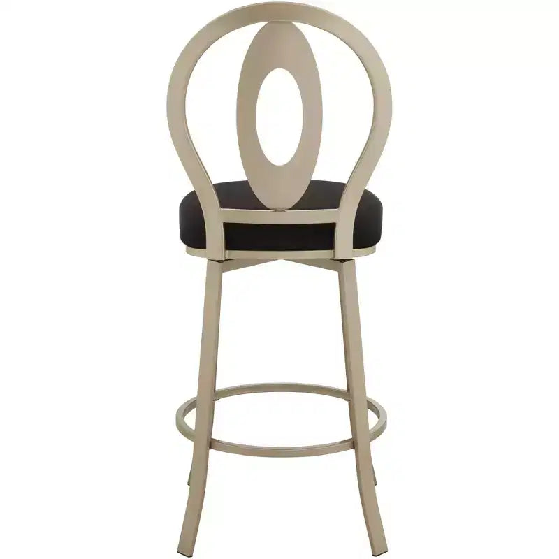 Mid-Century Modern Upholstered Barstool with Metal Frame