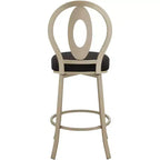 Mid-Century Modern Upholstered Barstool with Metal Frame