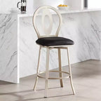 Mid-Century Modern Upholstered Barstool with Metal Frame