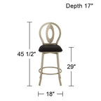 Mid-Century Modern Upholstered Barstool with Metal Frame