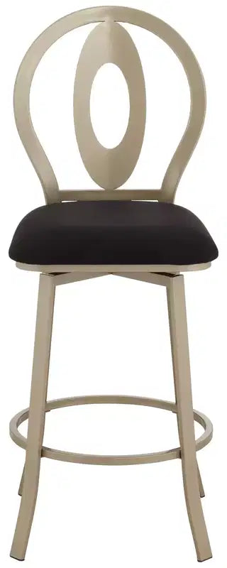 Mid-Century Modern Upholstered Barstool with Metal Frame