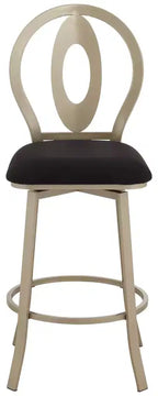 Mid-Century Modern Upholstered Barstool with Metal Frame