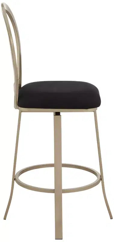 Mid-Century Modern Upholstered Barstool with Metal Frame
